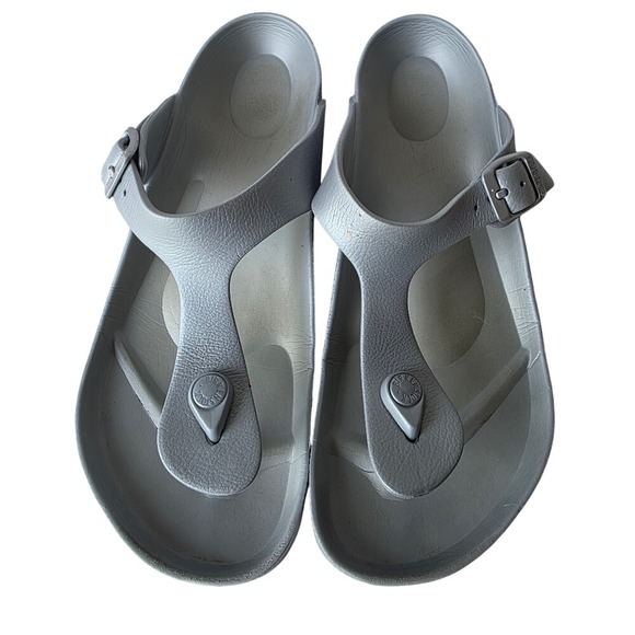 Birkenstock Shoes - Birkenstock Gizeh 39 Sandals Silver Eva Flip Flop Women T-Strap Size 8.5/9